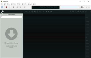 Ocenaudio version 3.7.19 running on Windows with no file open.