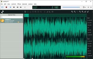 Ocenaudio version 3.7.19 running on Windows with an audio file open.