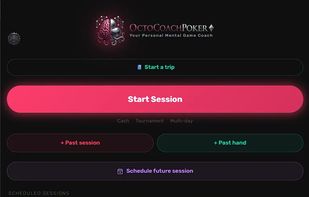Home screen: start a session now or schedule one, with saved opponents and recent results in reach.