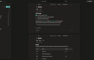 Notes open side by side. Every note is a real file, linked to the others with wikilinks.