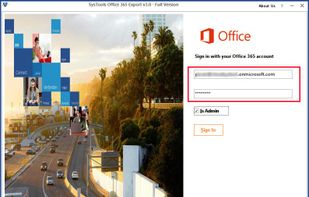 After Launching Office 365 Exporter. Enter Username and Password.