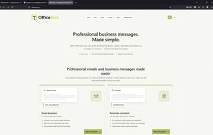OfficeText homepage with access to the Email, Reply, Reminder and Follow-up Assistants.