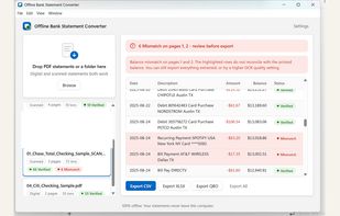 Offline Bank Statement Converter screenshot 1