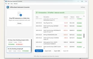 Offline Bank Statement Converter screenshot 1