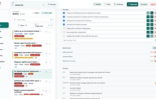 Track checklist progress, attach supporting files, and follow comments and change history in the Timeline.