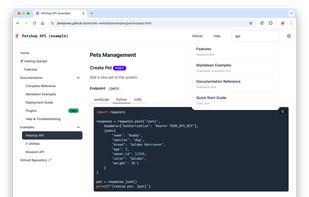 Example site with documentation generated from markdown