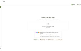 Import CSV with your time report.
