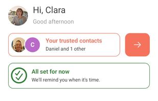 "All set", trusted contacts will not be alerted