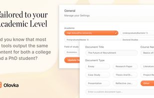 Olovka AI Academic Level