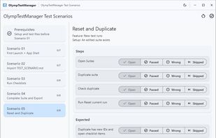 Test Runner and the Test Scenarios - Light Mode