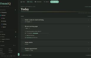 Today view in dark mode