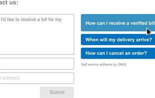 2. Choose a question
While the customer enters their request, similar questions appear on the side. They click the appropriate question.