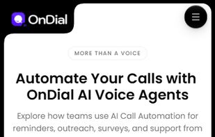 OnDial AI Call Automation enables businesses to handle customer conversations 24/7. Connect AI voice agents with business workflows to improve response times, reduce manual work, and scale communication.