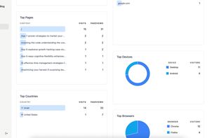 Every blog comes with an analytics dashboard