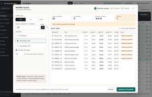 Bulk price changes with preview before sending