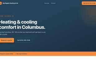 A heating and cooling website in Columbus.