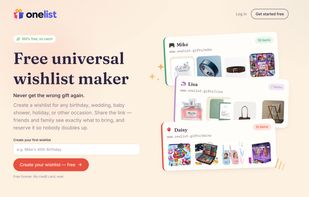 Onelist.gifts screenshot 1