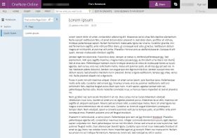 OneNote Online screenshot 1
