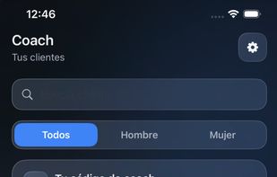 Panel del coach — gestiona todos tus clientes desde un solo lugar