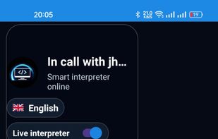 Voice call with live translated subtitles for multilingual communication.