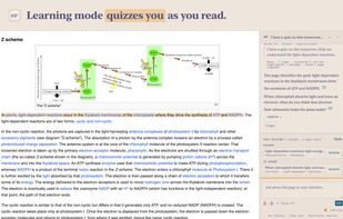 Learning mode quizzes you on the page as you read.