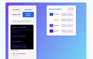 Contrast checker showing selecting background & foreground colors in live preview.