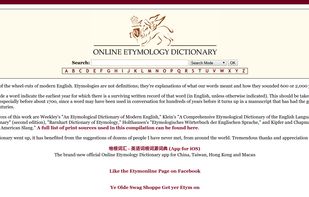 Online Etymology Dictionary screenshot 1