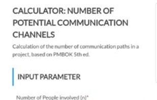 Online Project Management Calculators screenshot 3