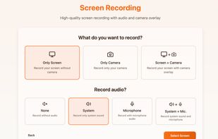 recording screen with multiple methods