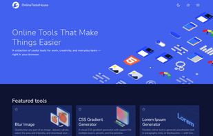 Main dashboard with categorized access to all available image, CSS, and text tools.