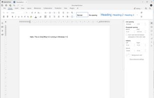 OnlyOffice 9.3 Document running in Windows 11