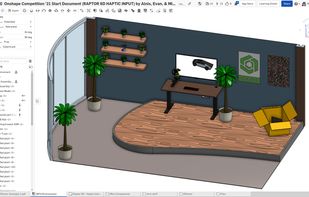 Working in an assembly to visualize a room layout making use of assembly configurations.