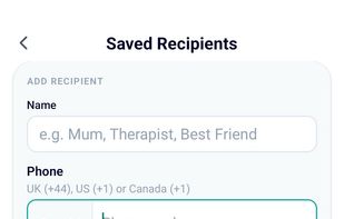 shows the multi-recipient/family use case (scheduling for someone else)