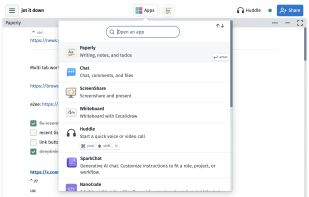 Open an app in your space with a click