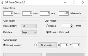 OP Auto Clicker 3.0 main screen