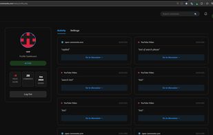 A profile page to manage your account and comment history