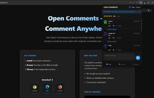 The example of the none embeded comment section in the extension popup .