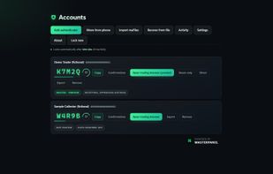 Manage multiple Steam accounts, view current Steam Guard codes, and open the account browser.