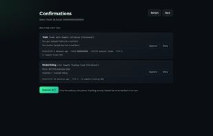 Review pending trade and Community Market confirmations before approving or denying them.