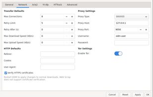 Network settings