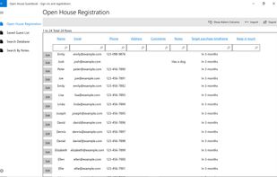Open House Guestbook screenshot 2