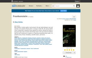 Single book full page view for Frankenstein