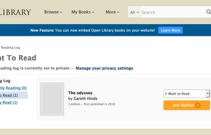 User reading log page