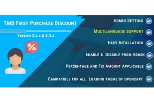 opencart first purchase discount mdoule