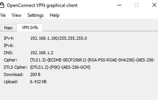OpenConnect GUI screenshot 2