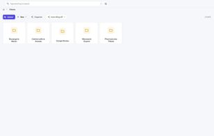 My Folder in grid view: virtual folders with upload, AI-assisted organisation and automatic filing.