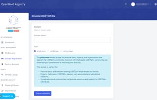 Openhost Domain registration portal