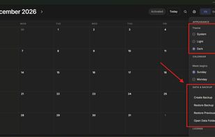 Showing theme changes in settings as well as the backup