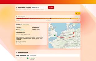 Main tracking interface and route display