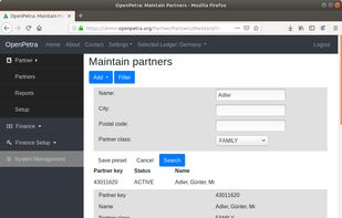 OpenPetra screenshot 2